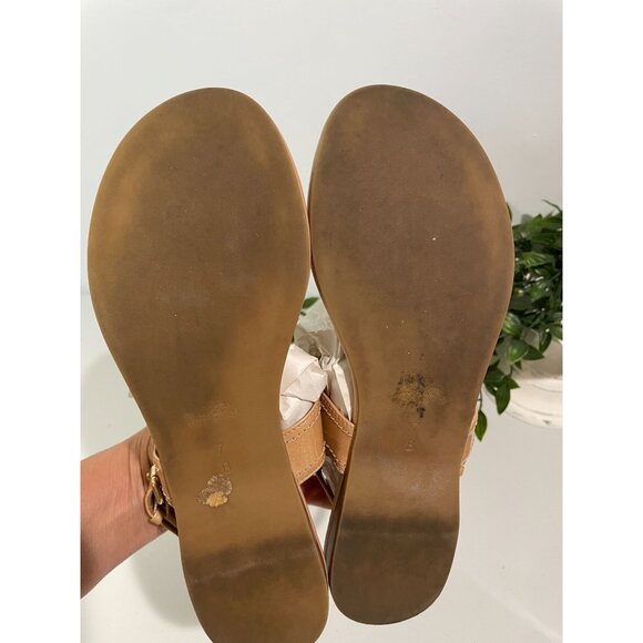 Coach Womens Tan Leather Thong Sandals With Buckle Detail 7B - Picture 6 of 16